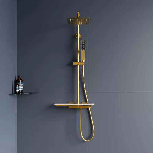 Душевая стойка  RGW SP-34G с термостатом, Выбрать цвет: Золото, изображение 2