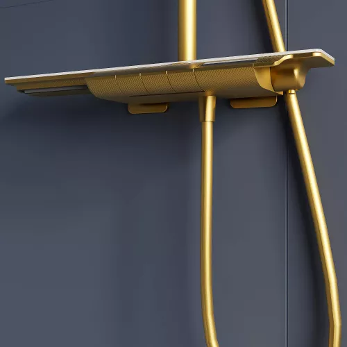 Душевая стойка  RGW SP-34G с термостатом, Выбрать цвет: Золото, изображение 8