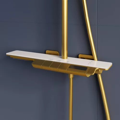 Душевая стойка  RGW SP-34G с термостатом, Выбрать цвет: Золото, изображение 10