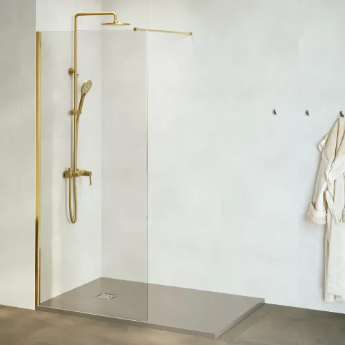 Душевая перегородка RGW WA-010G, Цвет стекла: прозрачное, Цвет профиля: Золото, Выбрать размер: 80