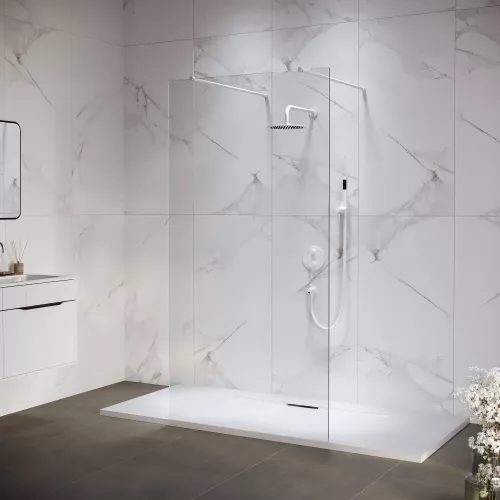 Душевая перегородка RGW WA-016W, Цвет стекла: прозрачное, Цвет профиля: Белый, Выбрать размер: 140, изображение 3