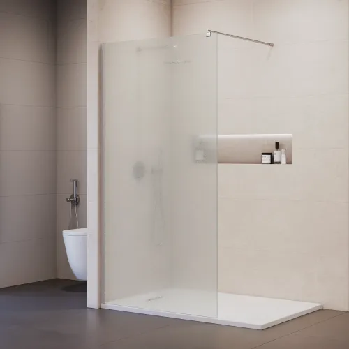 Душевая перегородка RGW WA-02-1 рифленое стекло, Цвет стекла: рифленое, Цвет профиля (вариация): Хром, Выбрать размер: 90