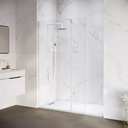 Душевая перегородка RGW WA-051W (WA-01W0 + Z-071W), Цвет стекла: прозрачное, Цвет профиля: Белый, Выбрать размер: 110, изображение 16