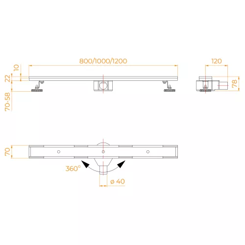 Душевой трап RGW SDR-08 хром, Выбрать размер: 100, изображение 2