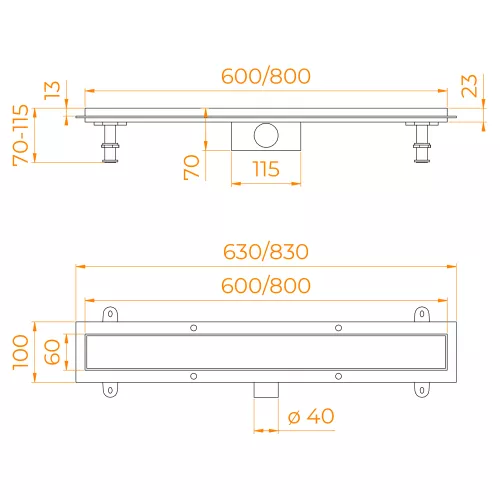 Душевой трап RGW SDR-34  хром, Выбрать размер: 80, изображение 2