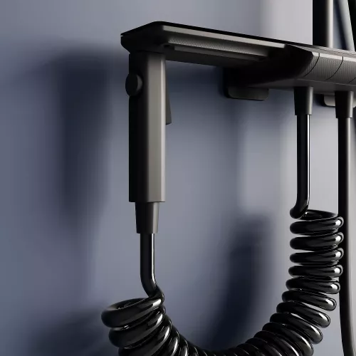 Душевая стойка RGW SP-35B с термостатом, Выбрать цвет: Черный, изображение 10