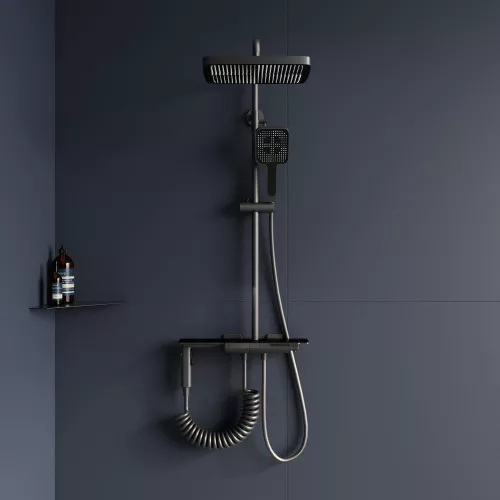 Душевая стойка RGW SP-35Gr с термостатом, Выбрать цвет: серый, изображение 2