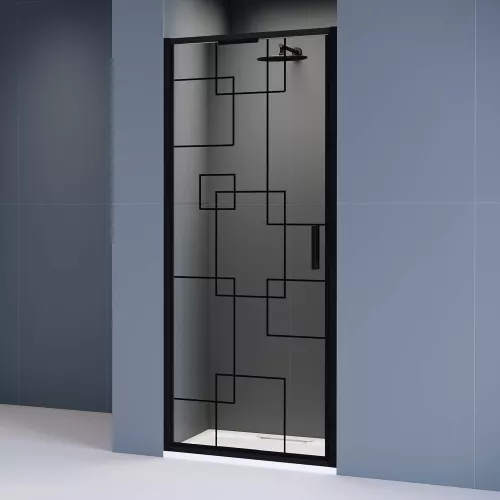 Душевая дверь RGW SV-05-B Чёрный/Black Smart Line, Цвет стекла: матовое, Цвет профиля: Черный, Выбрать размер: 80