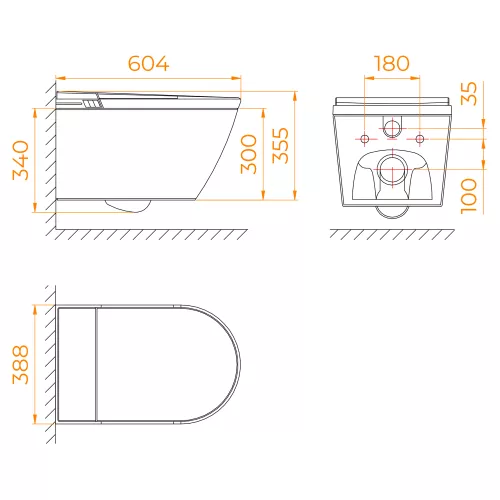Унитаз умный подвесной с инсталляцией RGW SW-70, изображение 3