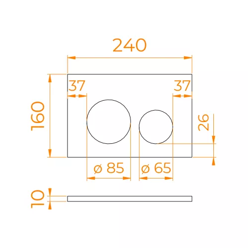 Кнопка слива RGW SWH-07Gb, Выбрать цвет: Золото, изображение 2