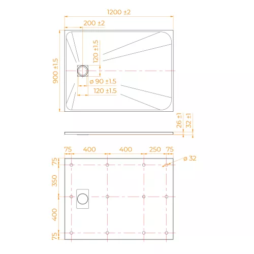 Душевой поддон прямоугольный RGW TSS-W Белый, Выбрать размер: 90х120, изображение 12