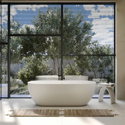 Ванна из искусственного камня ABBER Stein AS9613 белая матовая, Выбрать размер: 160х75, изображение 7