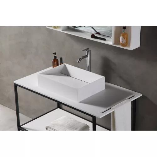 Консоль под раковину ABBER Stein AS2631 напольная, белая матовая, изображение 3