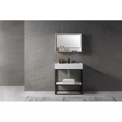 Консоль с раковиной ABBER Stein AS2630 напольная, белая матовая, изображение 2