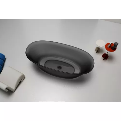 Ванна из полиэфирной смолы  ABBER Kristall AT9707Onyx черная прозрачная, изображение 3