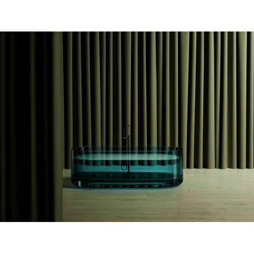 Ванна из полиэфирной смолы  ABBER Kristall AT9708Aquamarin бирюзовая прозрачная, Выбрать цвет: Бирюзовый, изображение 2