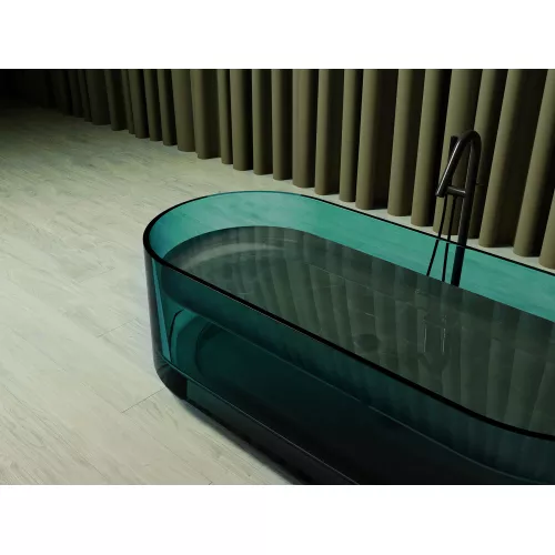 Ванна из полиэфирной смолы  ABBER Kristall AT9708Aquamarin бирюзовая прозрачная, Выбрать цвет: Бирюзовый, изображение 5