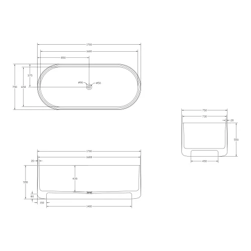 Ванна из полиэфирной смолы  ABBER Kristall AT9708Aquamarin бирюзовая прозрачная, Выбрать цвет: Бирюзовый, изображение 7