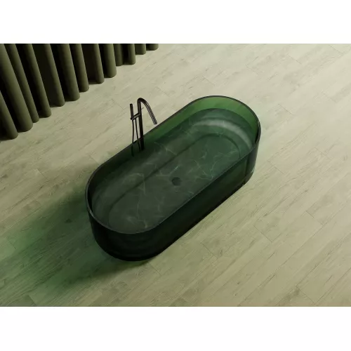 Ванна из полиэфирной смолы  ABBER Kristall AT9708Emerald зеленая прозрачная, Выбрать цвет: Зеленый, изображение 4