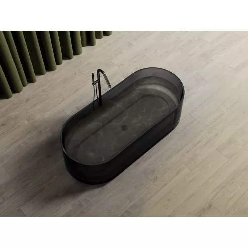 Ванна из полиэфирной смолы  ABBER Kristall AT9708Onyx черная прозрачная, Выбрать цвет: Чёрный, изображение 4