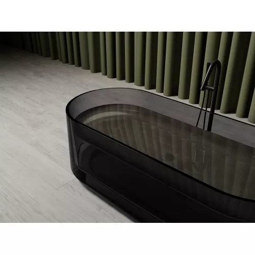 Ванна из полиэфирной смолы  ABBER Kristall AT9708Onyx черная прозрачная, Выбрать цвет: Чёрный, изображение 5