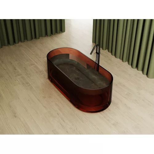 Ванна из полиэфирной смолы ABBER Kristall AT9708Opal коричневая прозрачная, Выбрать цвет: Коричневый, изображение 3