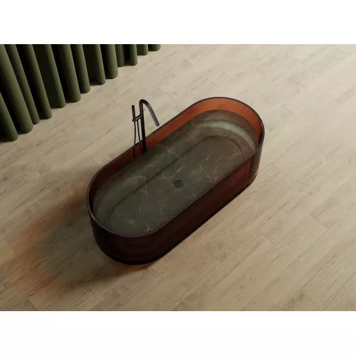 Ванна из полиэфирной смолы ABBER Kristall AT9708Opal коричневая прозрачная, Выбрать цвет: Коричневый, изображение 4