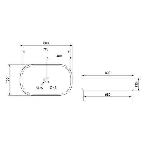 Раковина накладная ABBER Bequem AC2110MW белая матовая, Выбрать цвет: Белый матовый, изображение 4