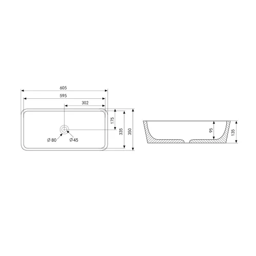 Раковина накладная ABBER Rechteck AC2204MW белая матовая, Выбрать цвет: Белый матовый, изображение 4