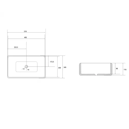 Раковина накладная ABBER Rechteck AC2207MW белая матовая, Выбрать цвет: Белый матовый, изображение 4