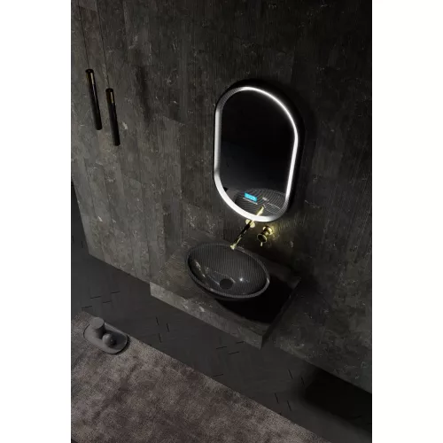 Раковина накладная карбоновая ABBER Karbon AK2042 черная, изображение 2