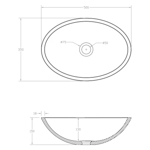 Раковина накладная карбоновая ABBER Karbon AK2042 черная, изображение 5