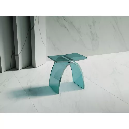 Стульчик для ванной прозрачный ABBER Kristall AT1739Aquamarin бирюзовый, Выбрать цвет: Бирюзовый, изображение 2