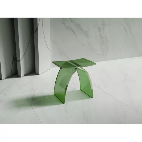 Стульчик для ванной прозрачный ABBER Kristall AT1739Emerald зеленый, Выбрать цвет: Зеленый, изображение 2