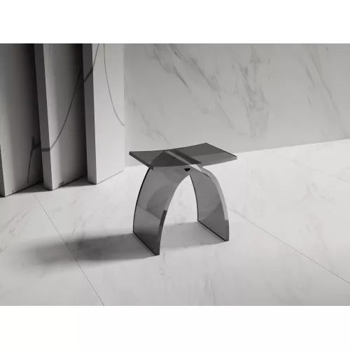 Стульчик для ванной прозрачный ABBER Kristall AT1739Onyx черный, Выбрать цвет: Чёрный, изображение 3