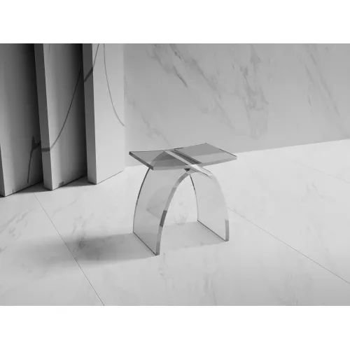 Стульчик для ванной прозрачный ABBER Kristall AT1739Perle, Выбрать цвет: Прозрачный, изображение 2