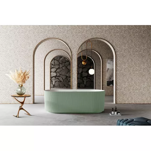 Ванна из искусственного камня ABBER Stein AS9601MCG зеленая матовая, Выбрать цвет: Зеленый, изображение 2