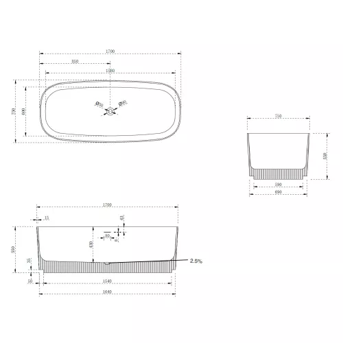 Ванна из искусственного камня ABBER Stein AS9601MCG зеленая матовая, Выбрать цвет: Зеленый, изображение 4