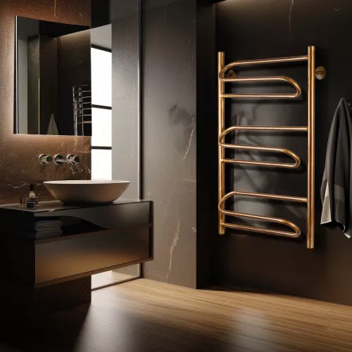 Полотенцесушитель латунный Secado Валенсия , электрический L/R бронза, Выбрать размер: 40х60, Ориентация: левая, изображение 2