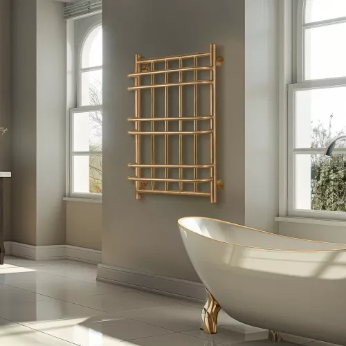 Полотенцесушитель латунный Secado Комано  электрический L/R  бронза, Выбрать размер: 50х80, Ориентация: левая, изображение 2