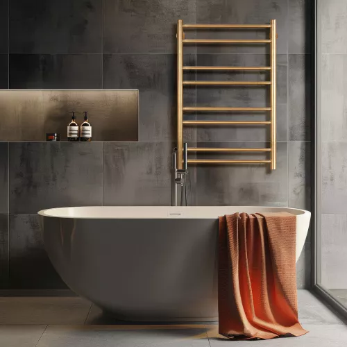 Полотенцесушитель латунный Secado Триада 2 электрический L/R бронза, Выбрать размер: 40х60, Ориентация: левая, изображение 2