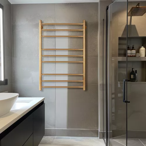 Полотенцесушитель латунный Secado Триада 3  электрический L/R  бронза, Выбрать размер: 40х60, Ориентация: левая, изображение 2