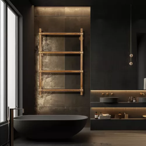 Полотенцесушитель латунный Secado Флоренция 2  электрический L/R  бронза, Выбрать размер: 40х60, Ориентация: левая, изображение 2