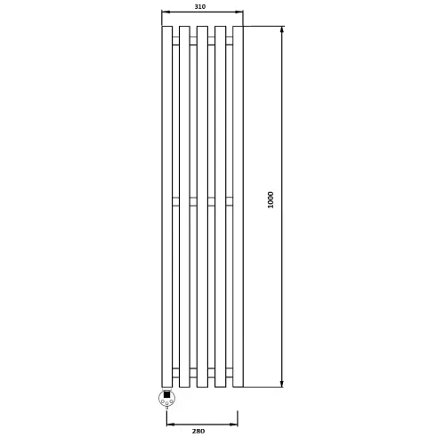 Полотенцесушитель Secado Бергамо 5 электрический L/R черный матовый, Выбрать размер: 31х100, Ориентация: левая, изображение 4