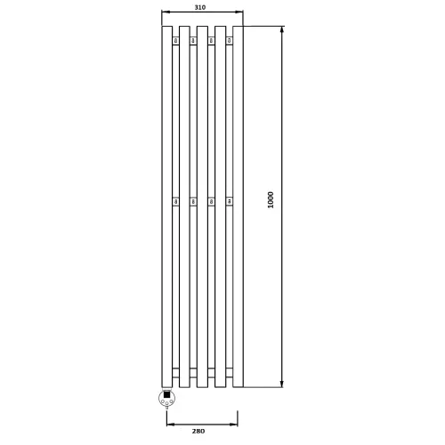 Полотенцесушитель Secado Бергамо 5К  электрический, с крючками,  L/R черный матовый, Выбрать размер: 31х100, Ориентация: левая, изображение 4