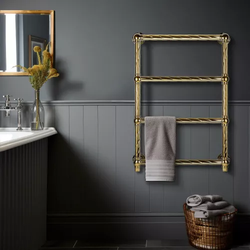 Полотенцесушитель латунный Secado Фалерони 1 Trenza  электрический L/R  бронза, Выбрать размер: 40х60, Ориентация: левая, изображение 3