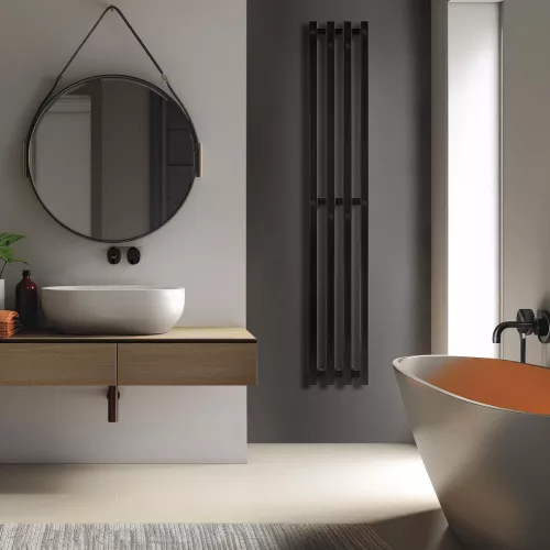 Полотенцесушитель Secado Сандриго 4К  электрический, с крючками,  L/R черный матовый, Выбрать размер: 24х100, Ориентация: левая, изображение 2