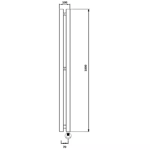 Полотенцесушитель Secado Бергамо 2К электрический , с крючками , L/R черный матовый, Выбрать размер: 10х100, Ориентация: левая, изображение 5