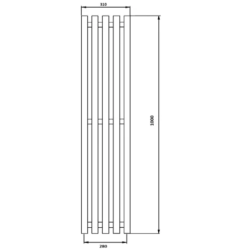 Полотенцесушитель Secado Бергамо 5 водяной, черный матовый, Выбрать размер: 31х100, изображение 3