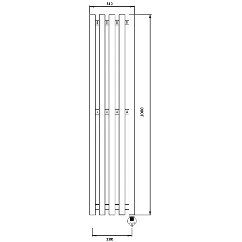 Полотенцесушитель Secado Бергамо 5К  электрический, с крючками,  L/R черный матовый, Выбрать размер: 31х100, Ориентация: левая, изображение 5